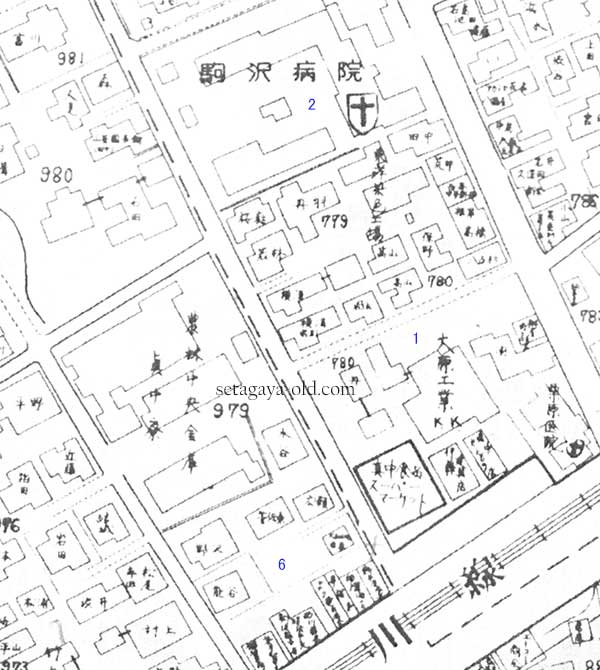 駒沢2丁目1住宅地図