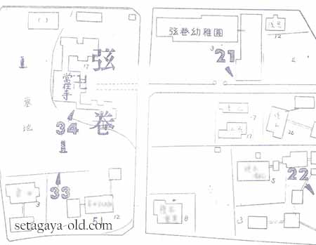 弦巻1丁目住宅地図