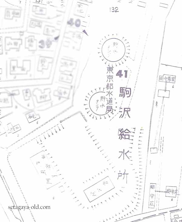 弦巻2丁目駒沢給水所住宅地図